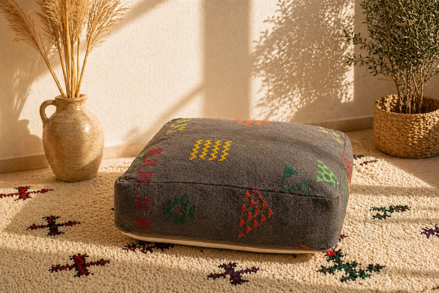 Housse de Pouf Berbère Kilim 6 différents motifs