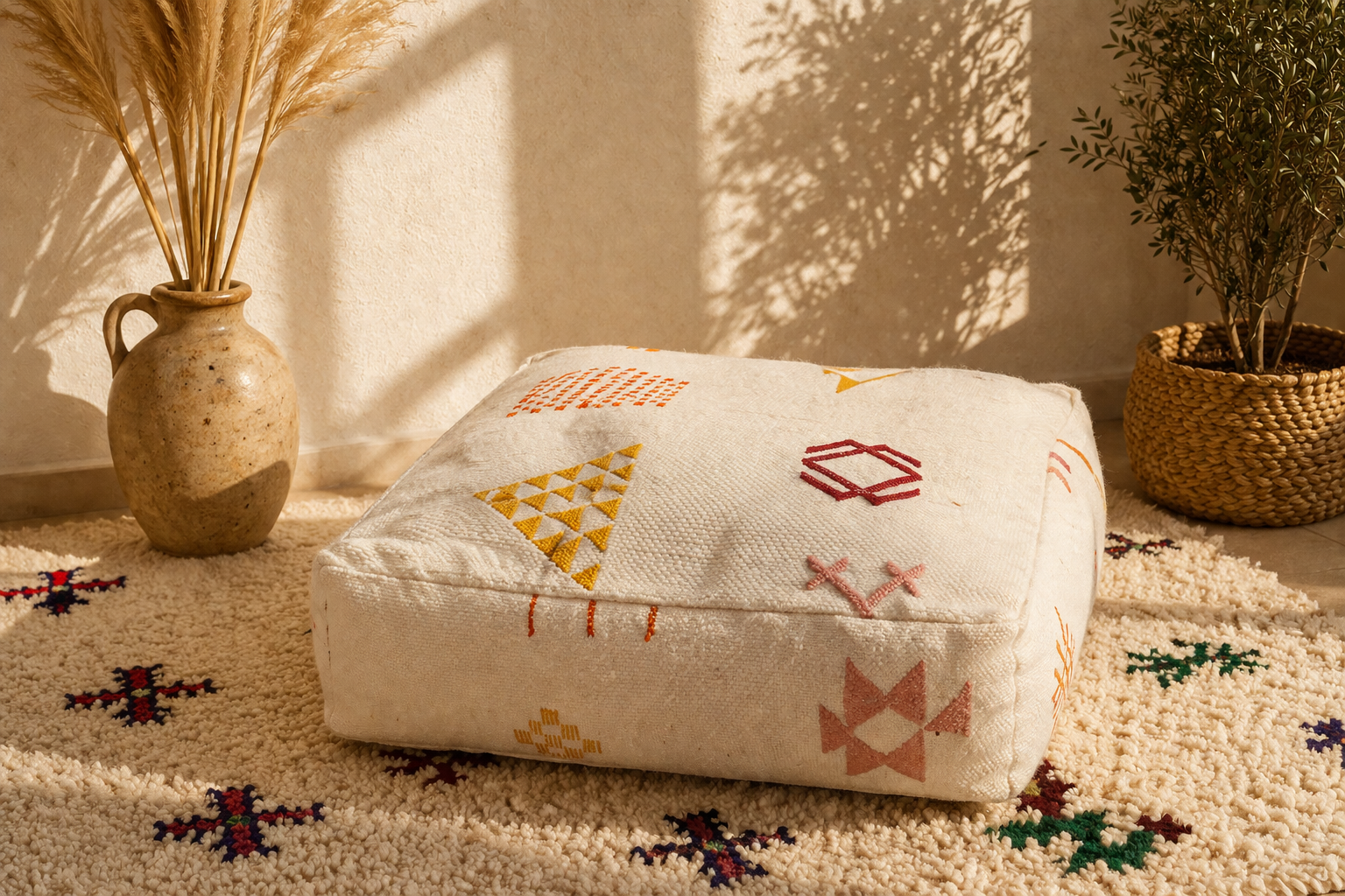 Housse de Pouf Berbère Kilim 6 différents motifs