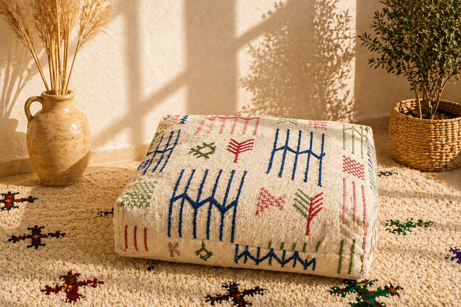 Housse de Pouf Berbère Kilim 6 différents motifs