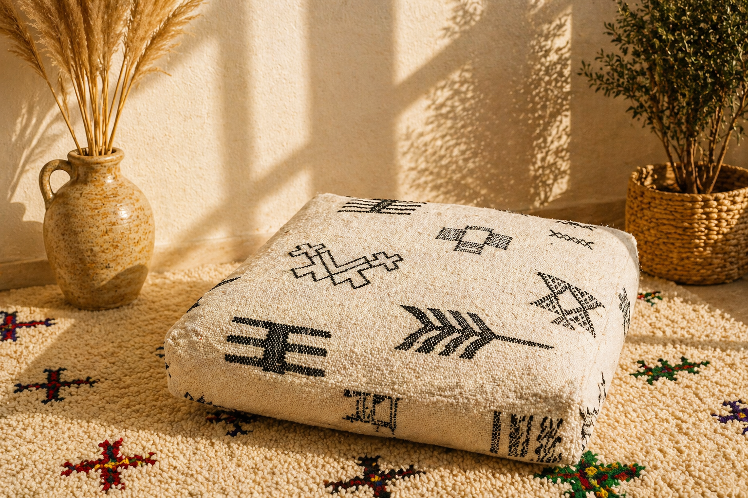 Housse de Pouf Berbère Kilim 6 différents motifs