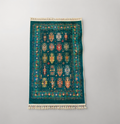 Tapis moderne turquoise aux motifs traditionnels d'orient
