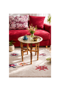 Table d’appoint orientale en laiton et bois de cèdre fabrication artisanale fait main